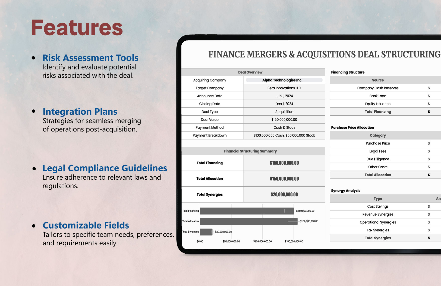 Finance Mergers & Acquisitions Deal Structuring Template