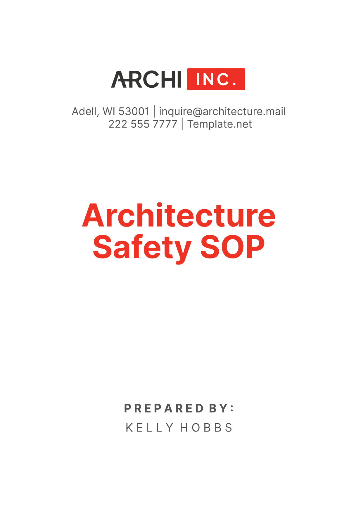 Architecture Safety SOP Template - Edit Online & Download