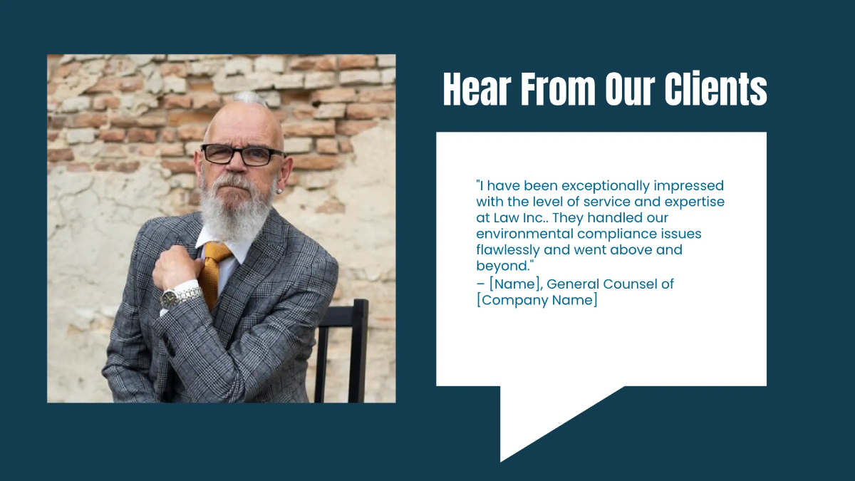 Free Law Firm Client Pitch Presentation Template to Edit Online