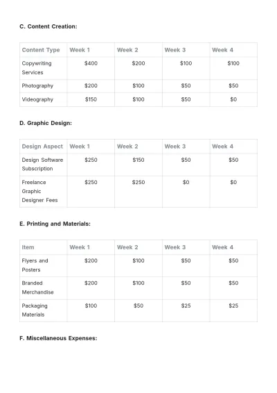 Free Budget Plan For 1 Month Template to Edit Online