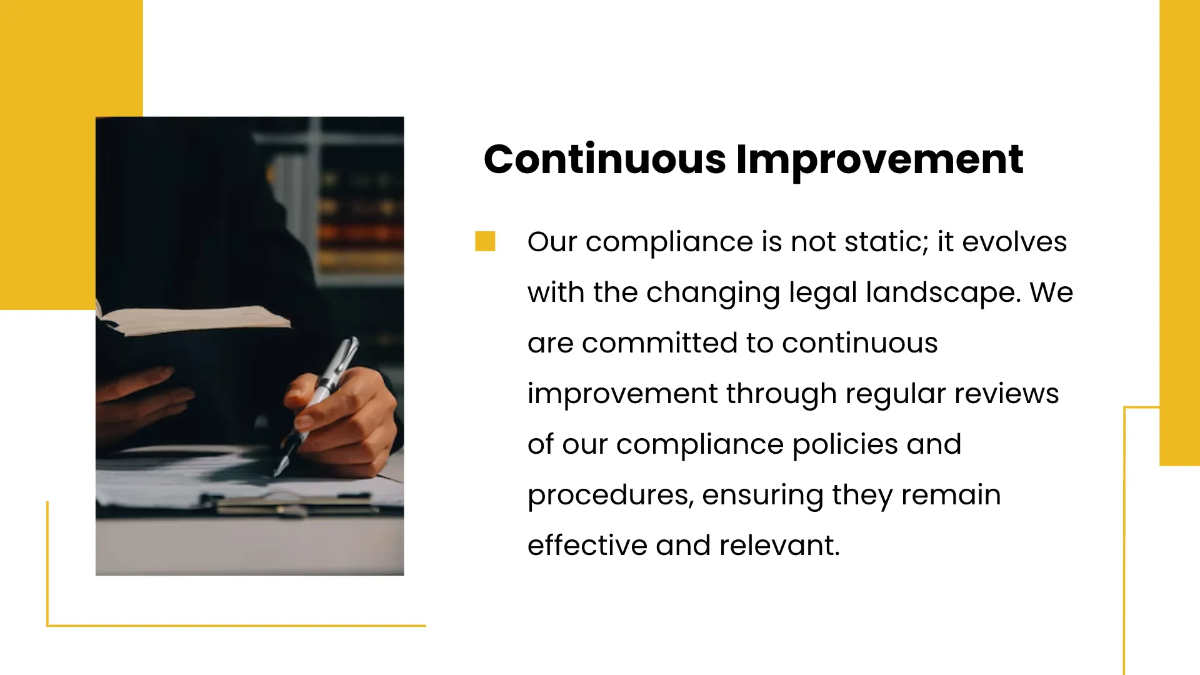 Free Law Firm Compliance Presentation Template to Edit Online