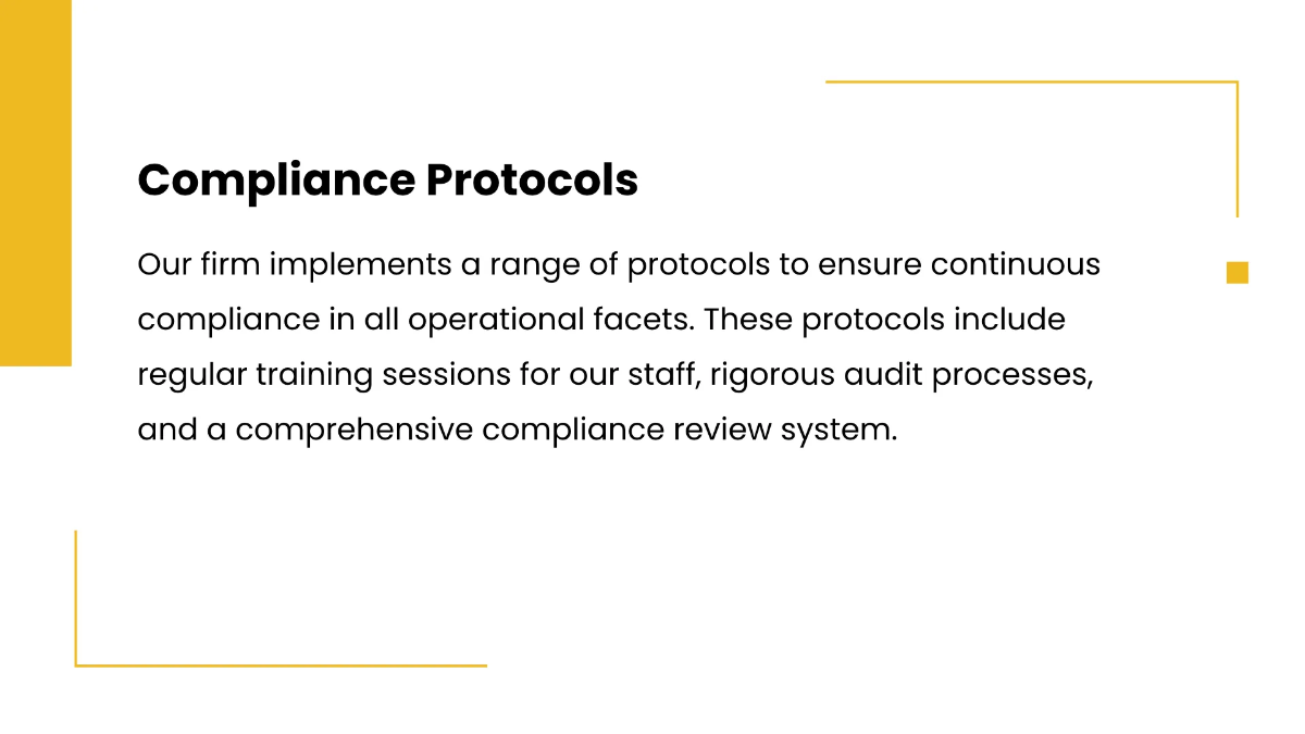 Free Law Firm Compliance Presentation Template to Edit Online