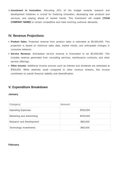 Free Yearly Budget Plan Template to Edit Online