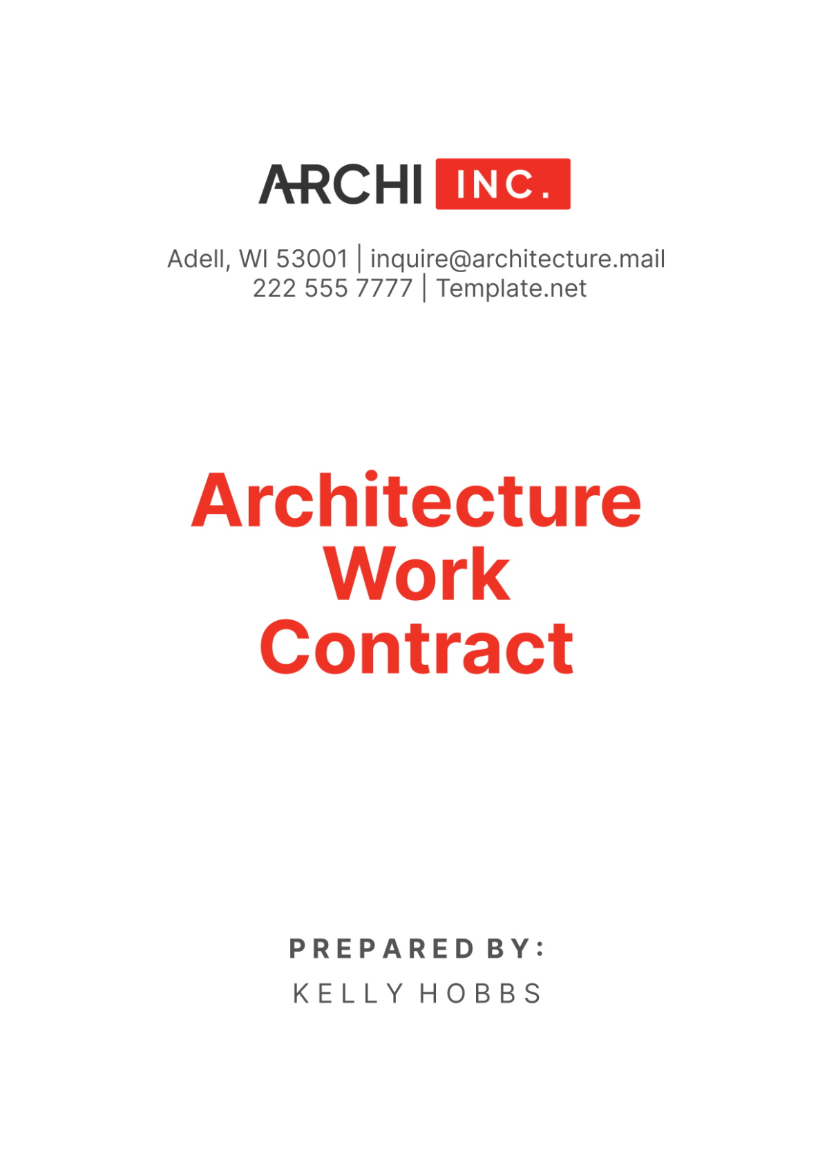 Architecture Work Contract Template - Edit Online & Download