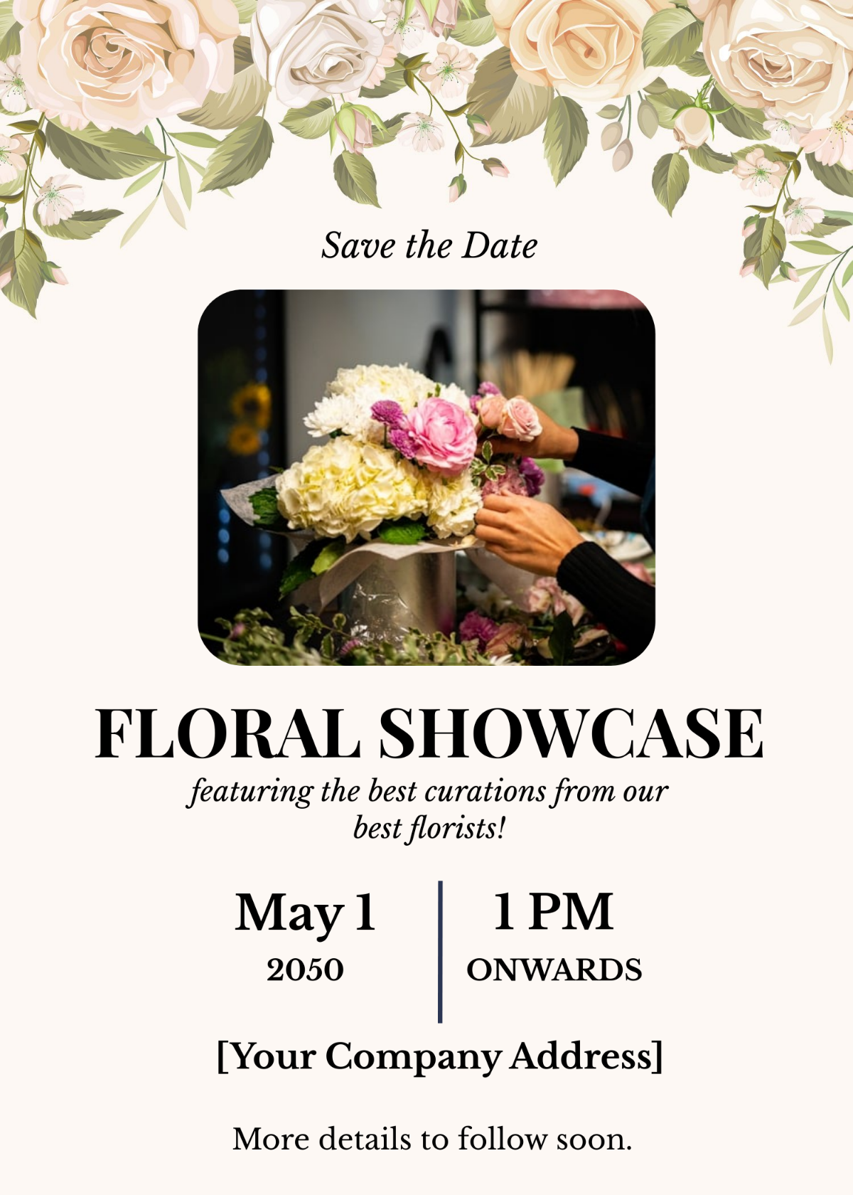 Save the Date Floral Card