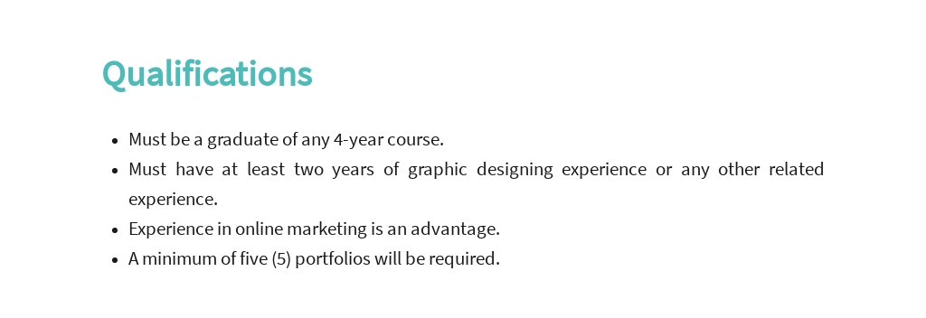 Graphic Design Artist Job Description Template Google Docs Word 