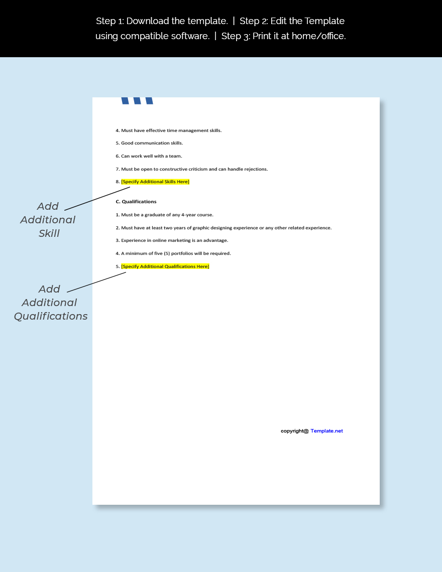 Graphic Design Artist Job Description Google Docs Word Apple Pages 
