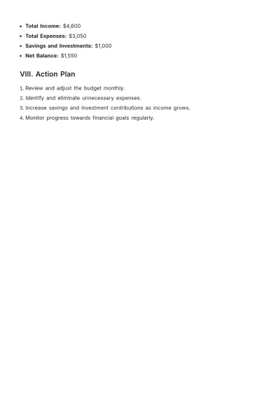 Free Personal Budget Plan Template to Edit Online