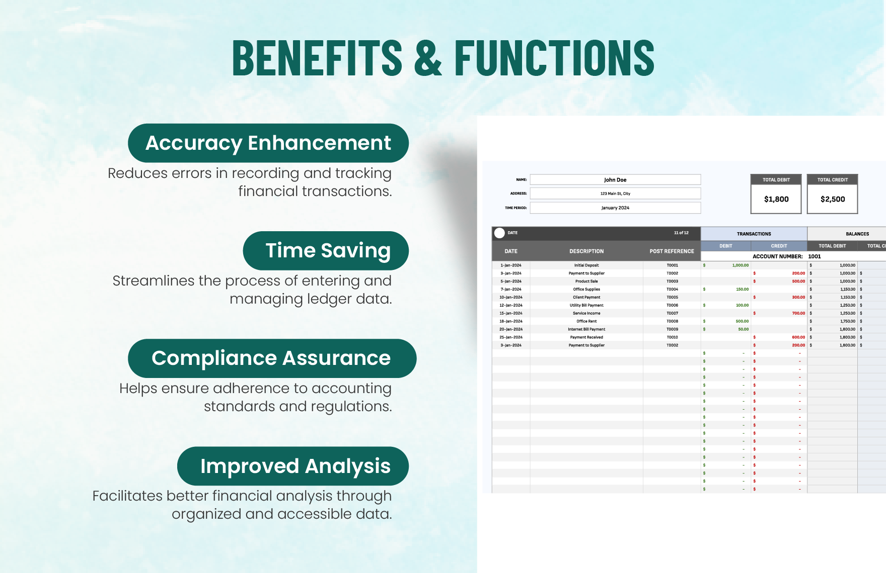 Ledger Entry Tracking System Template