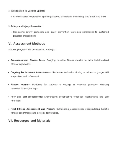 Free Health And Physical Education Unit Plan Template to Edit Online