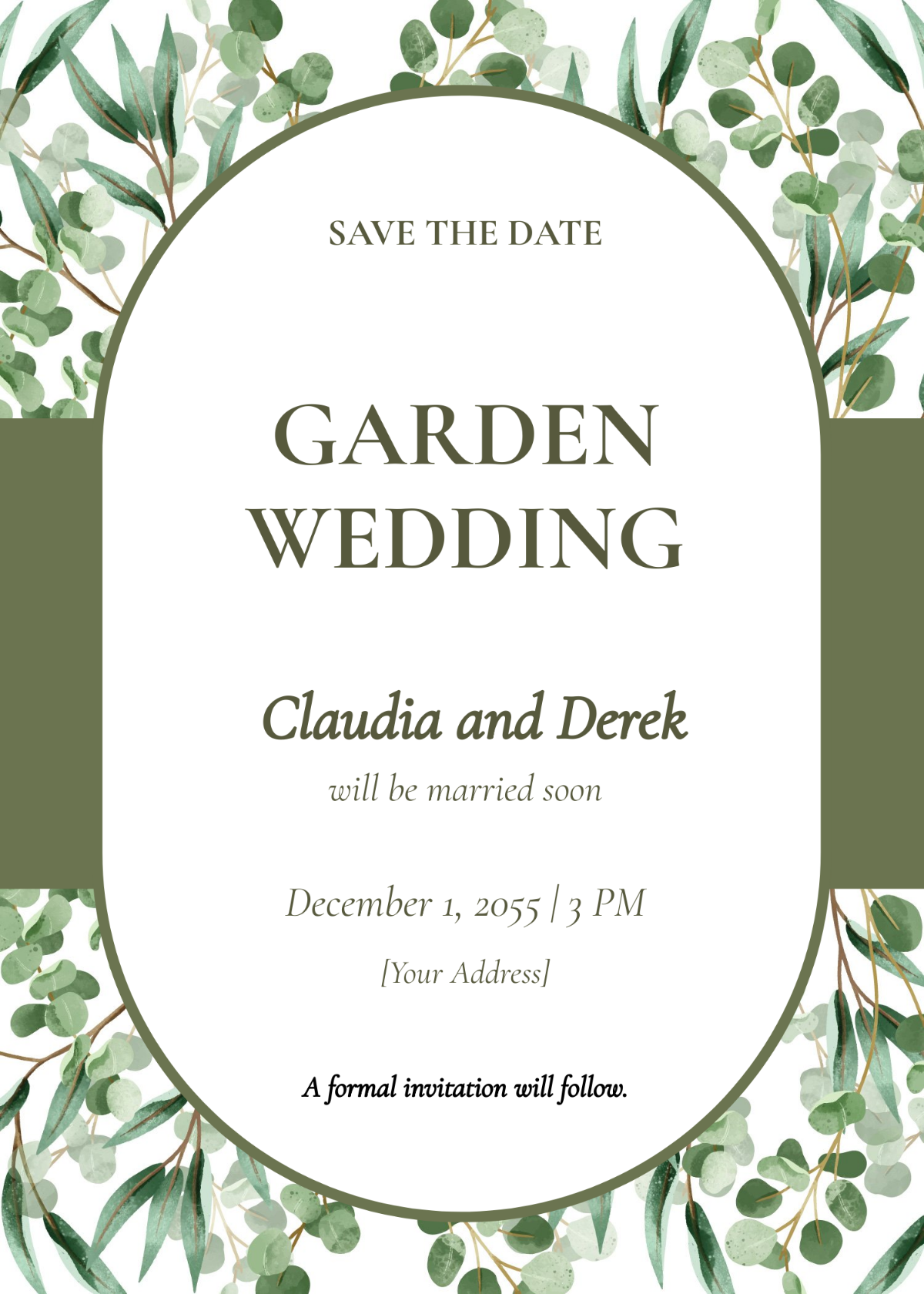 White Garden Save the Date Card