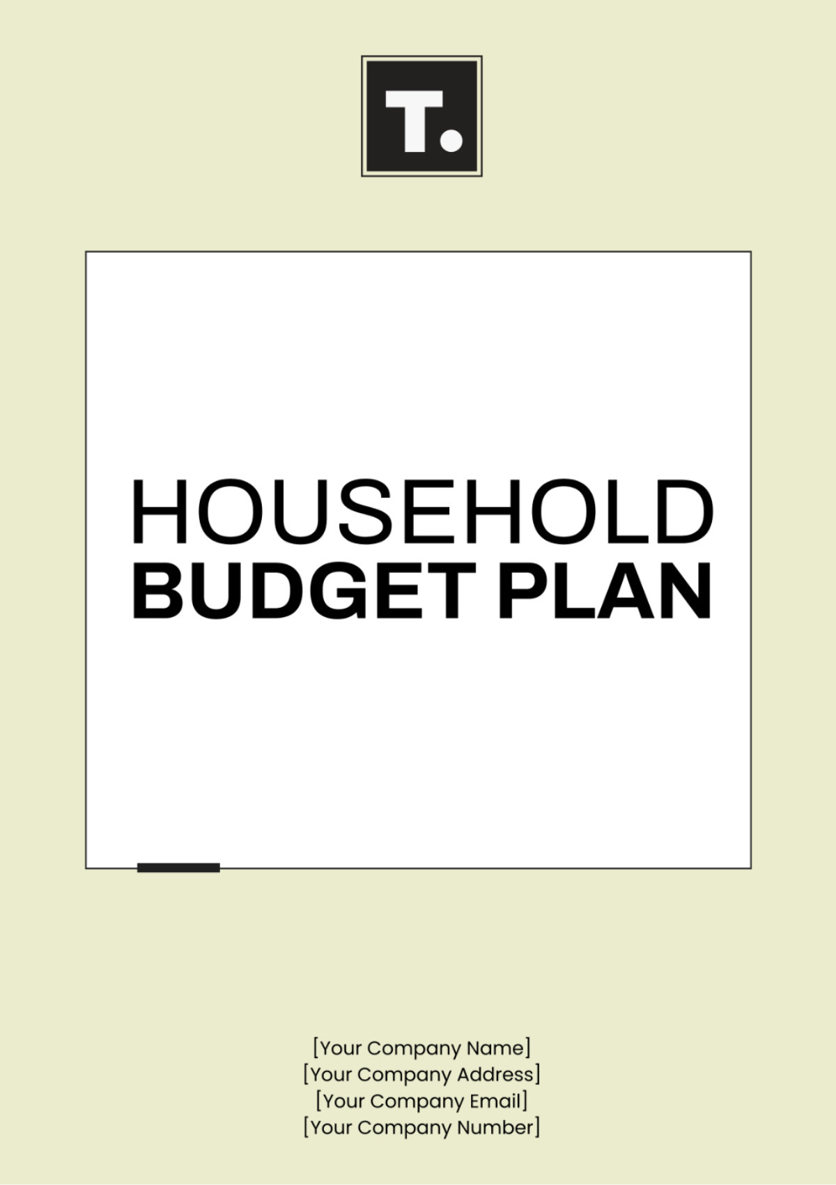 Household Budget Plan Template - Edit Online & Download