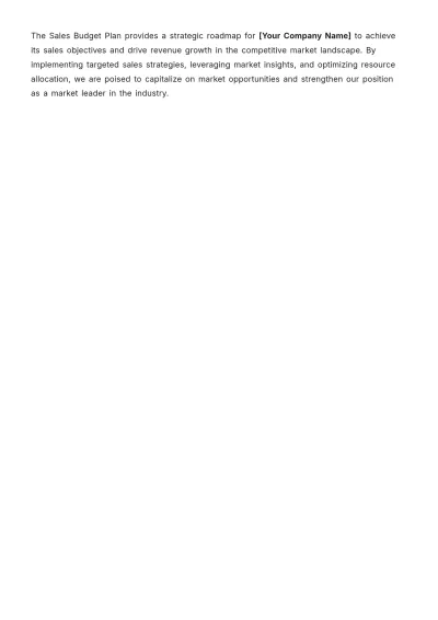 Free Sales Budget Plan Template to Edit Online
