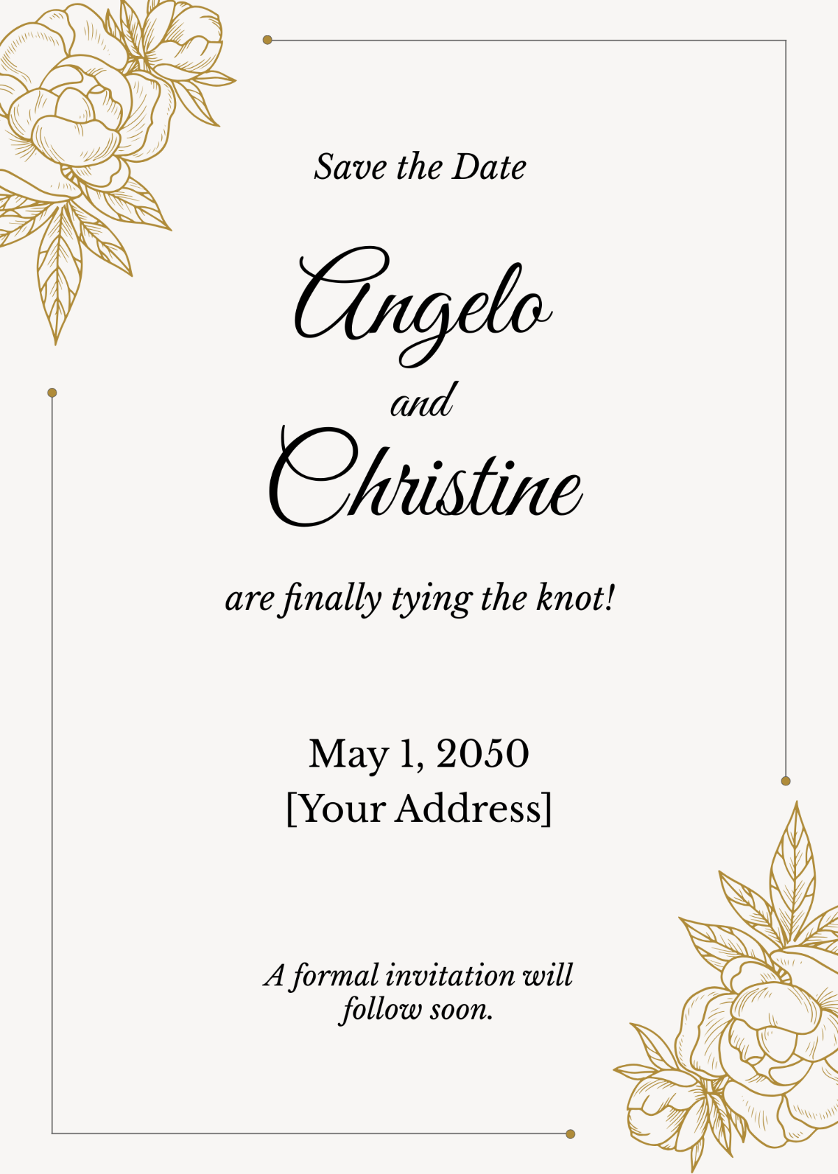 Minimal and Elegant Save the Date Card