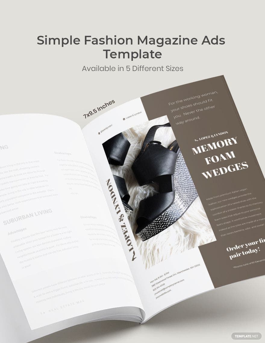 Free Simple Fashion Magazine Ads Template