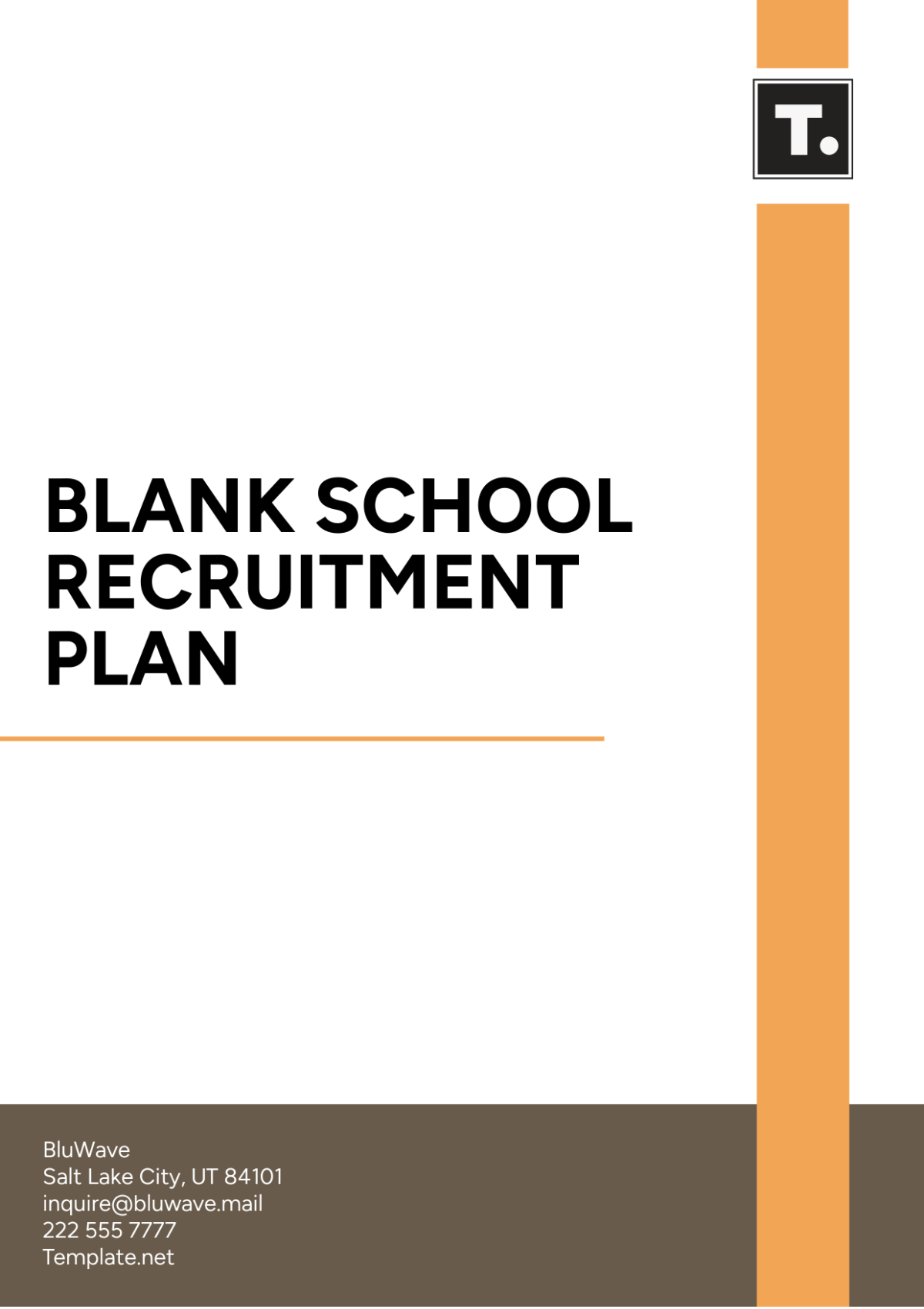 Blank School Recruitment Plan Template