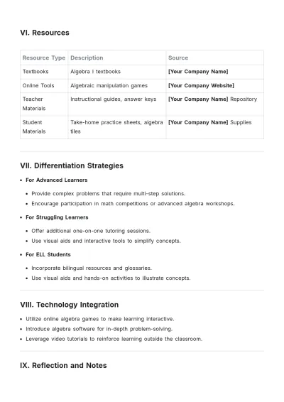 Free 7th Grade Math Unit Plan Template to Edit Online