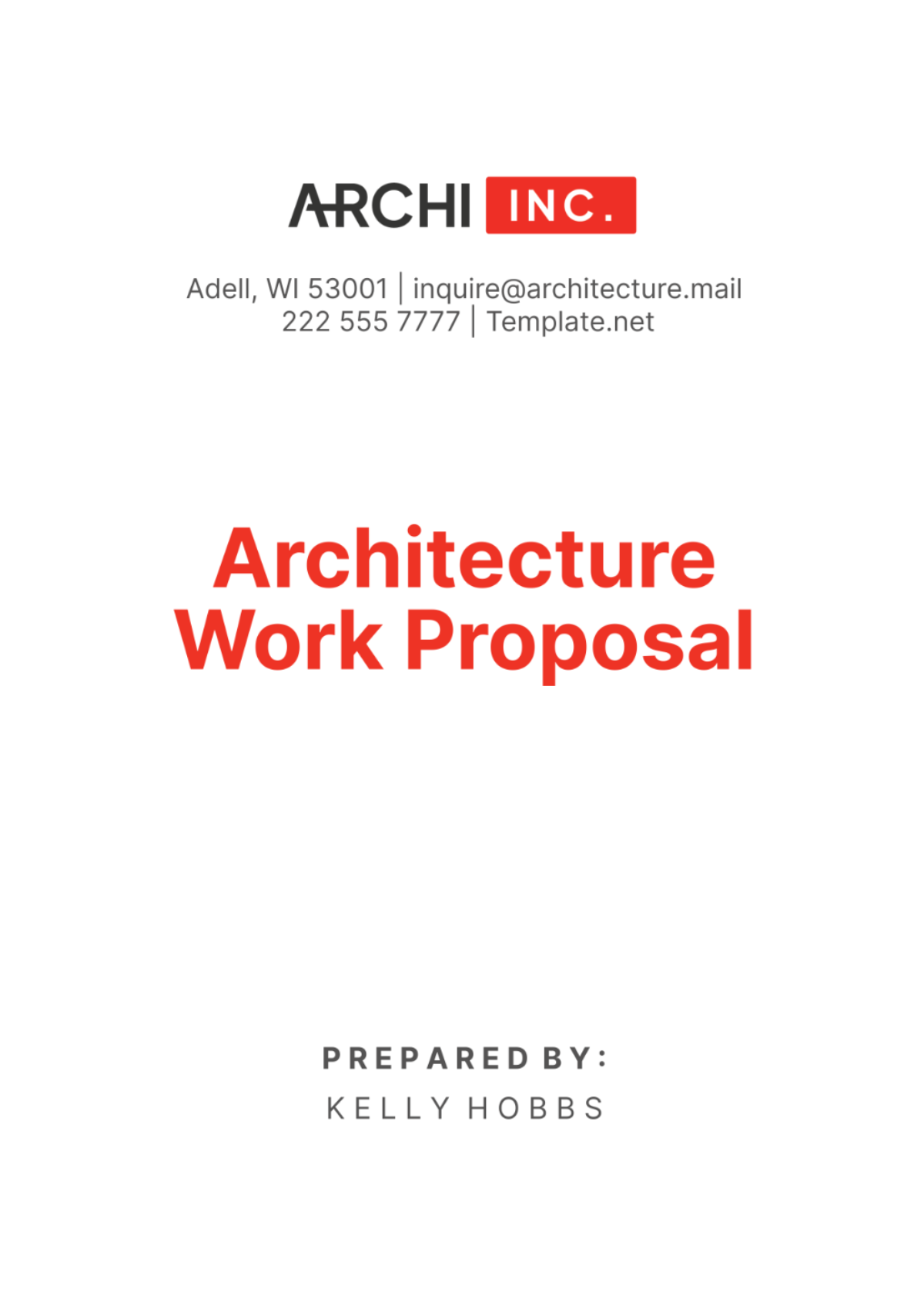 Architecture Work Proposal Template - Edit Online & Download