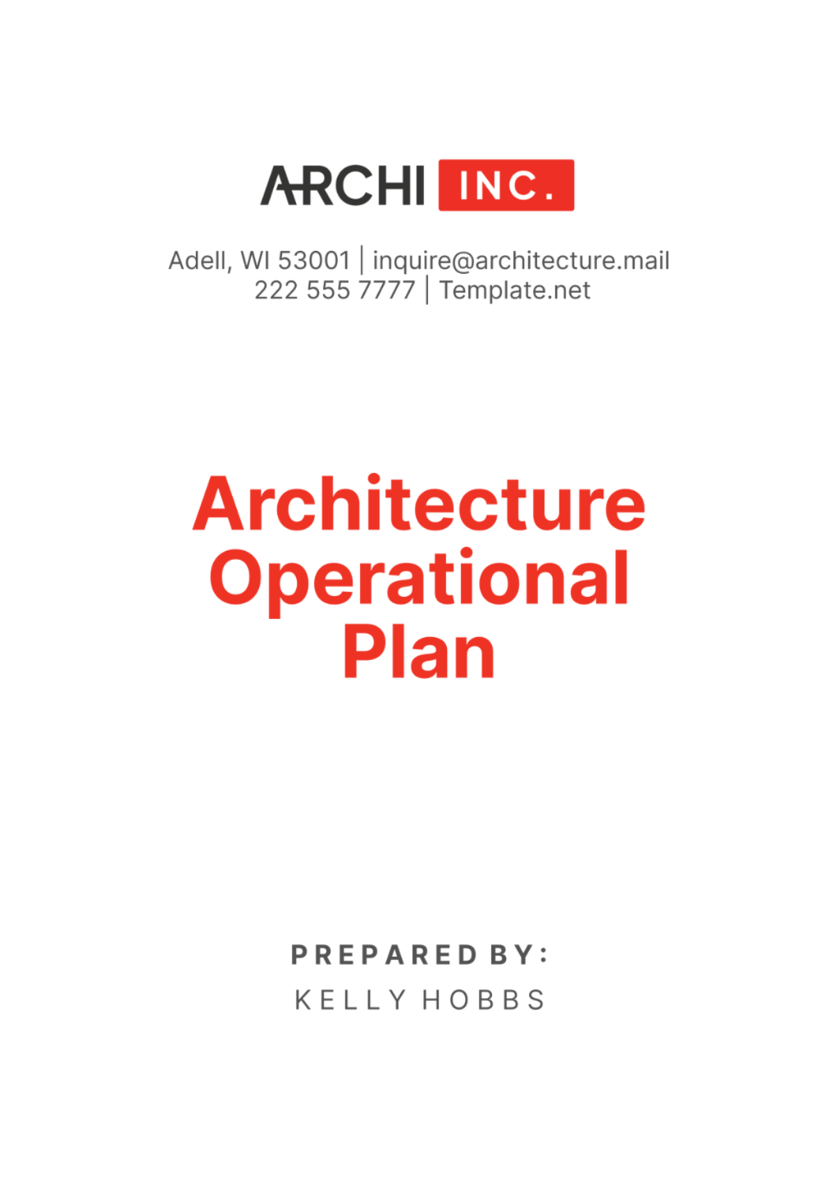 Architecture Operational Plan Template - Edit Online & Download