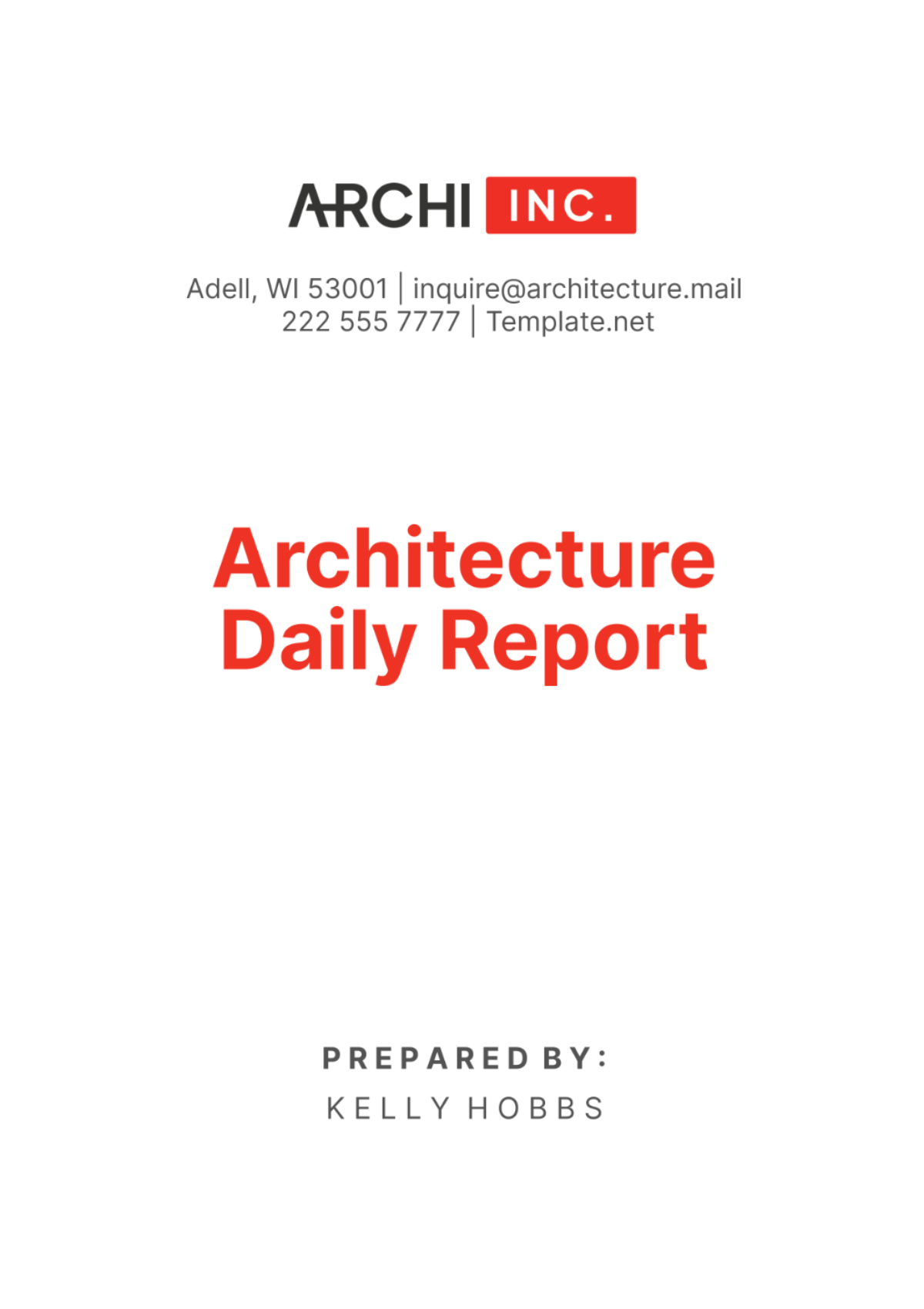 Architecture Daily Report Template - Edit Online & Download