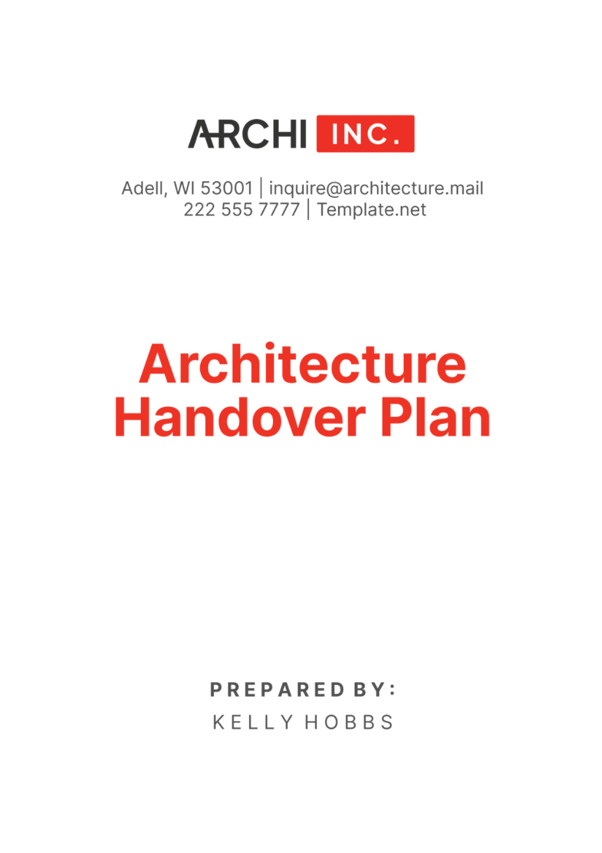 Architecture Handover Plan Template - Edit Online & Download