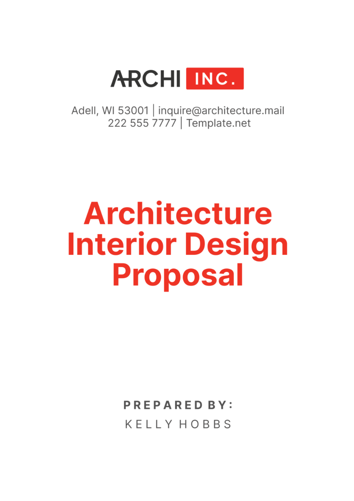 Free Architecture Interior Design Proposal Template