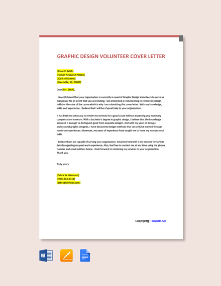 cover letter volunteer template