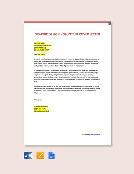 Job Application Letter For Graphic Designer Template In Google Docs 