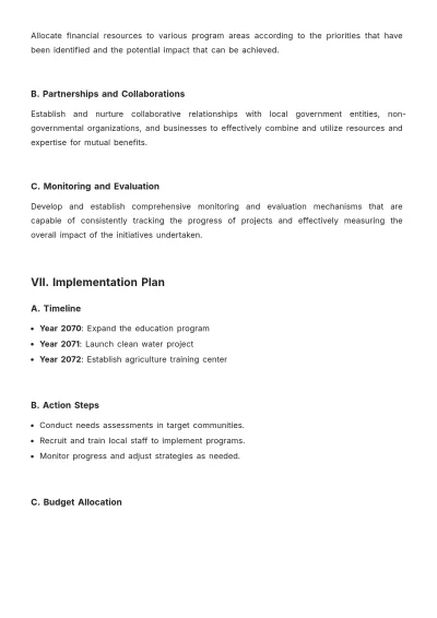 Free NGO Operational Plan Template to Edit Online