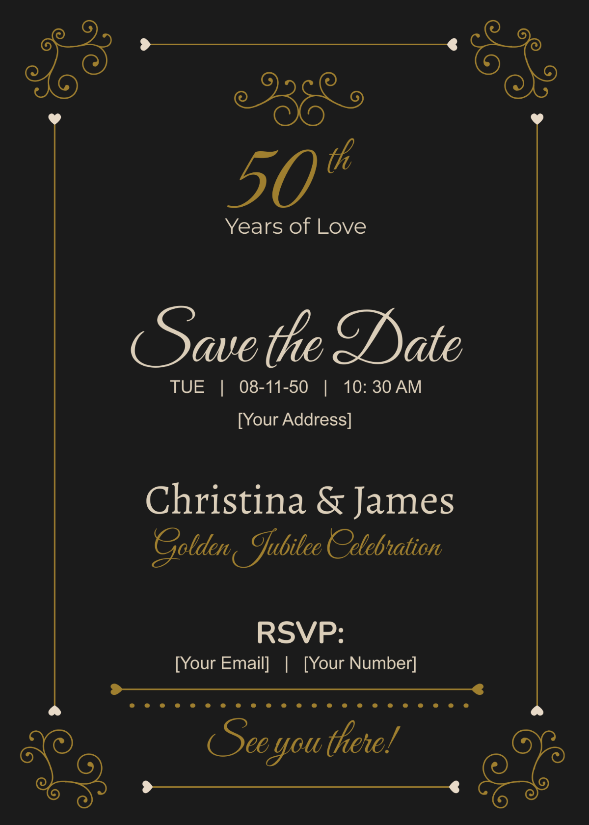 50th Anniversary Save the Date Invitation
