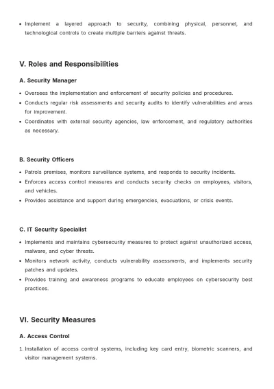 Free Security Operational Plan Template to Edit Online