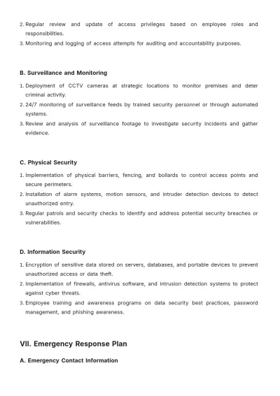 Free Security Operational Plan Template to Edit Online