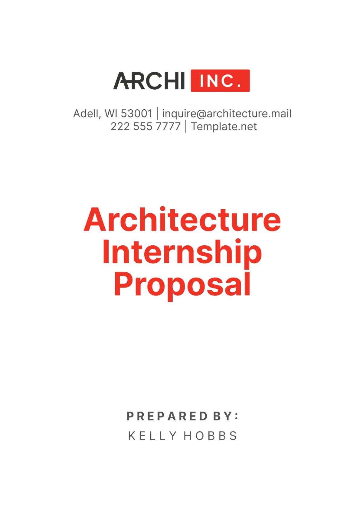 Architecture Internship Proposal Template - Edit Online & Download