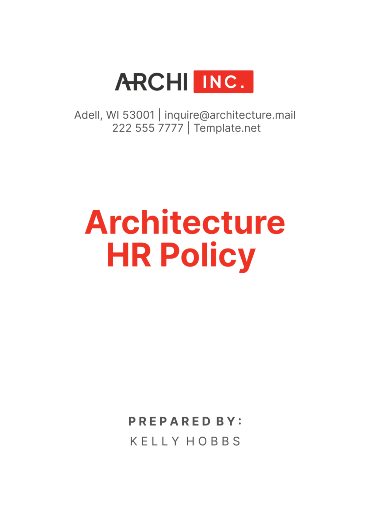 Free Architecture HR Policy Template