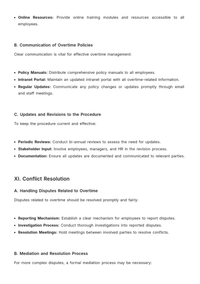 Free Architecture Overtime Procedure Template to Edit Online