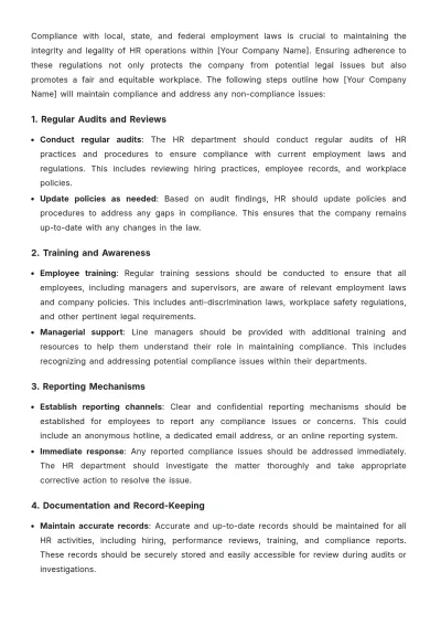 Free Architecture HR Procedure Template to Edit Online