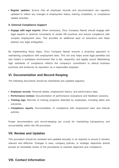 Free Architecture HR Procedure Template to Edit Online