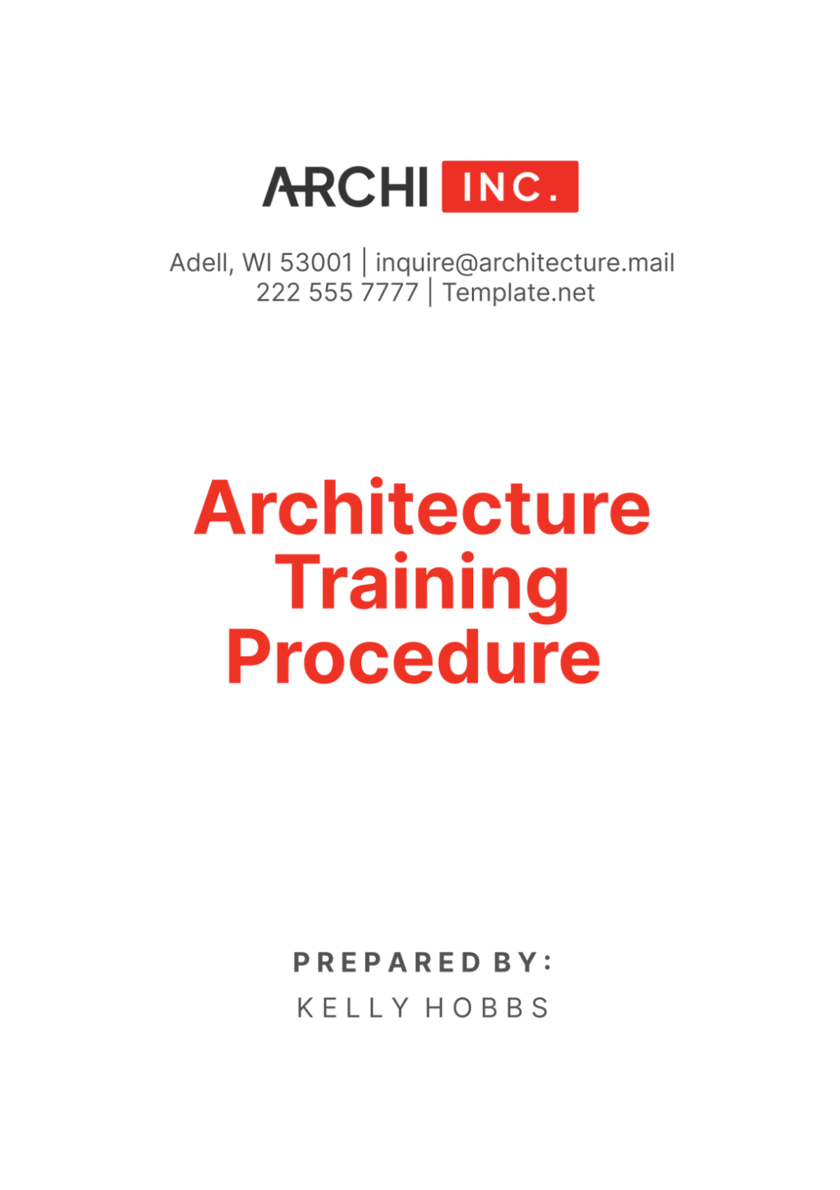 Architecture Training Procedure Template - Edit Online & Download