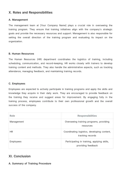 Free Architecture Training Procedure Template to Edit Online