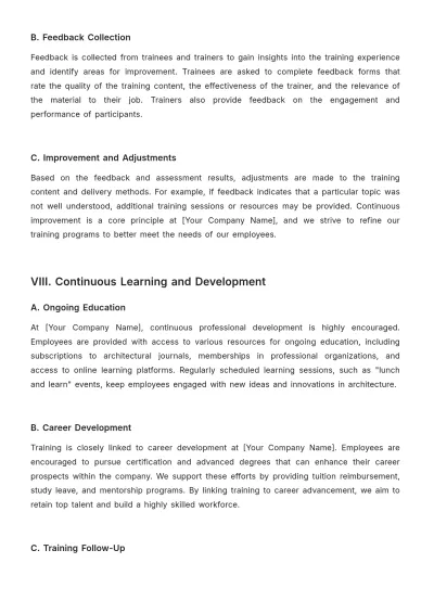 Free Architecture Training Procedure Template to Edit Online