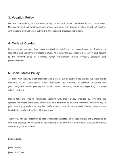 Free Architecture HR Memo Template to Edit Online