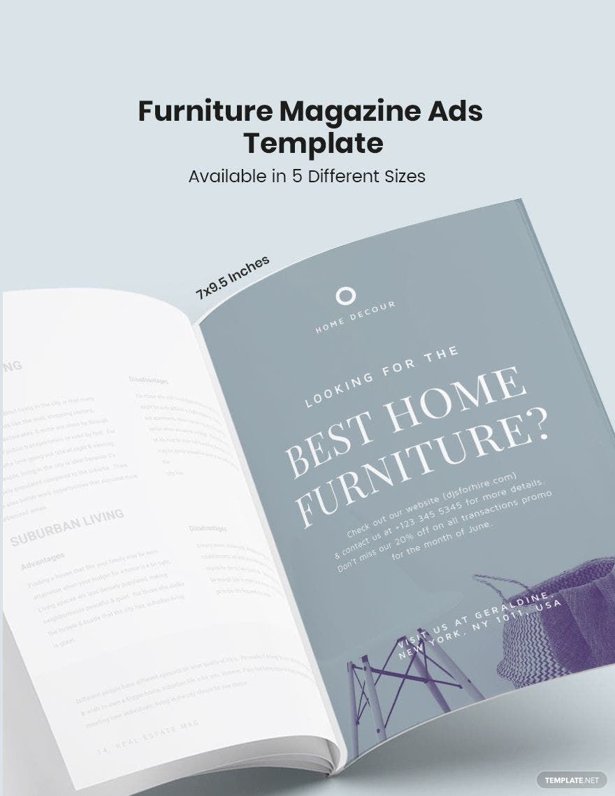 Furniture Magazine Ads Template