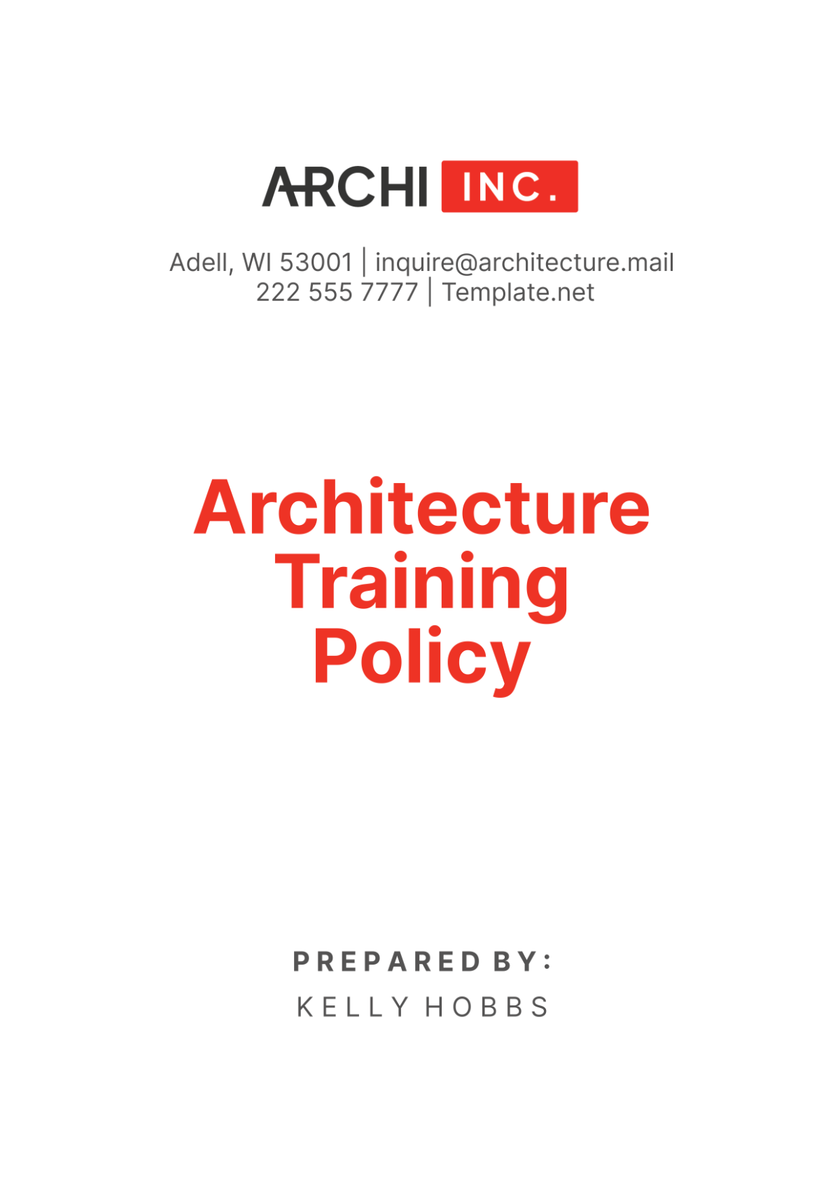 Architecture Training Policy Template - Edit Online & Download