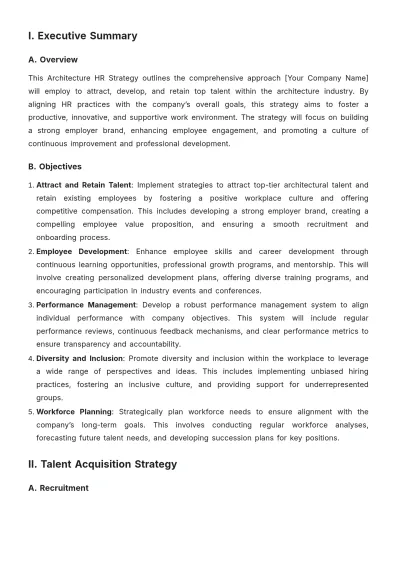 Free Architecture HR Strategy Template to Edit Online