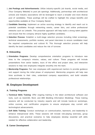 Free Architecture HR Strategy Template to Edit Online