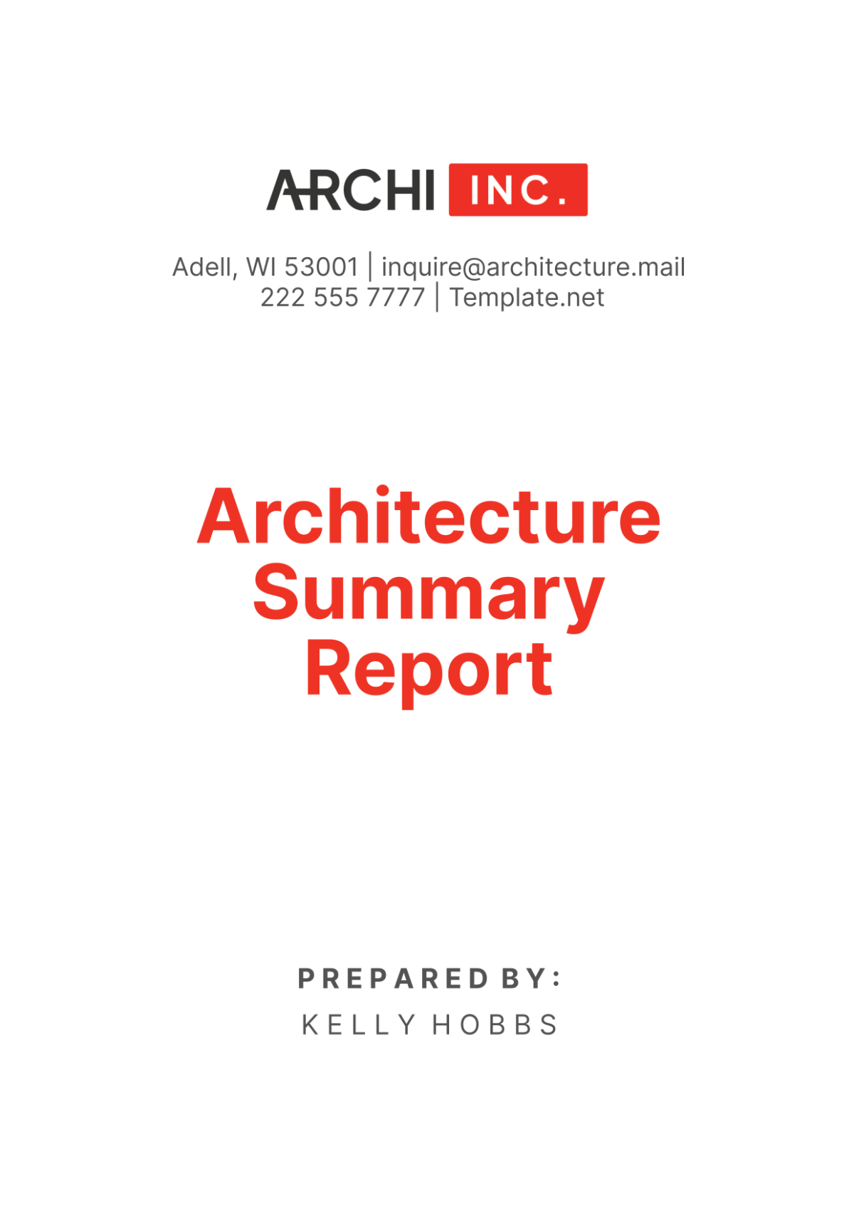 Architecture Summary Report Template - Edit Online & Download