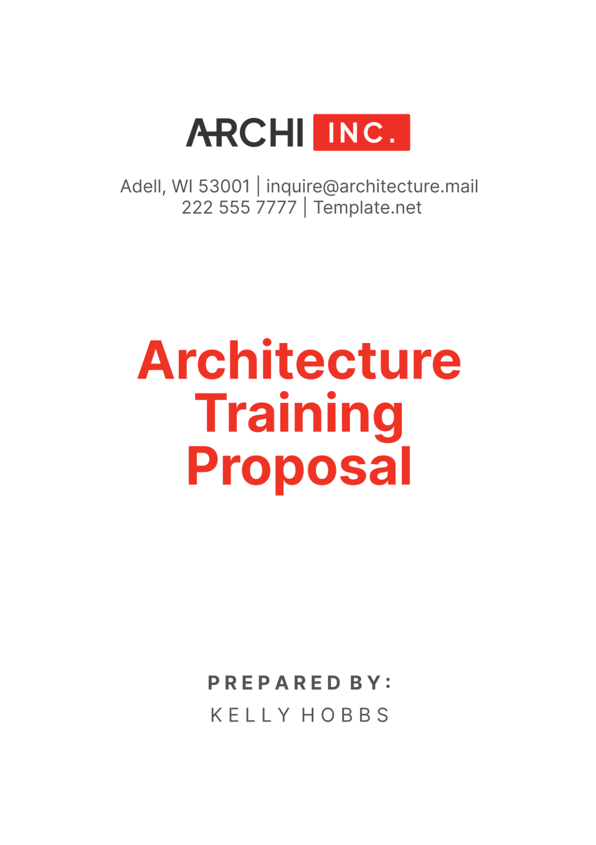 Architecture Training Proposal Template - Edit Online & Download