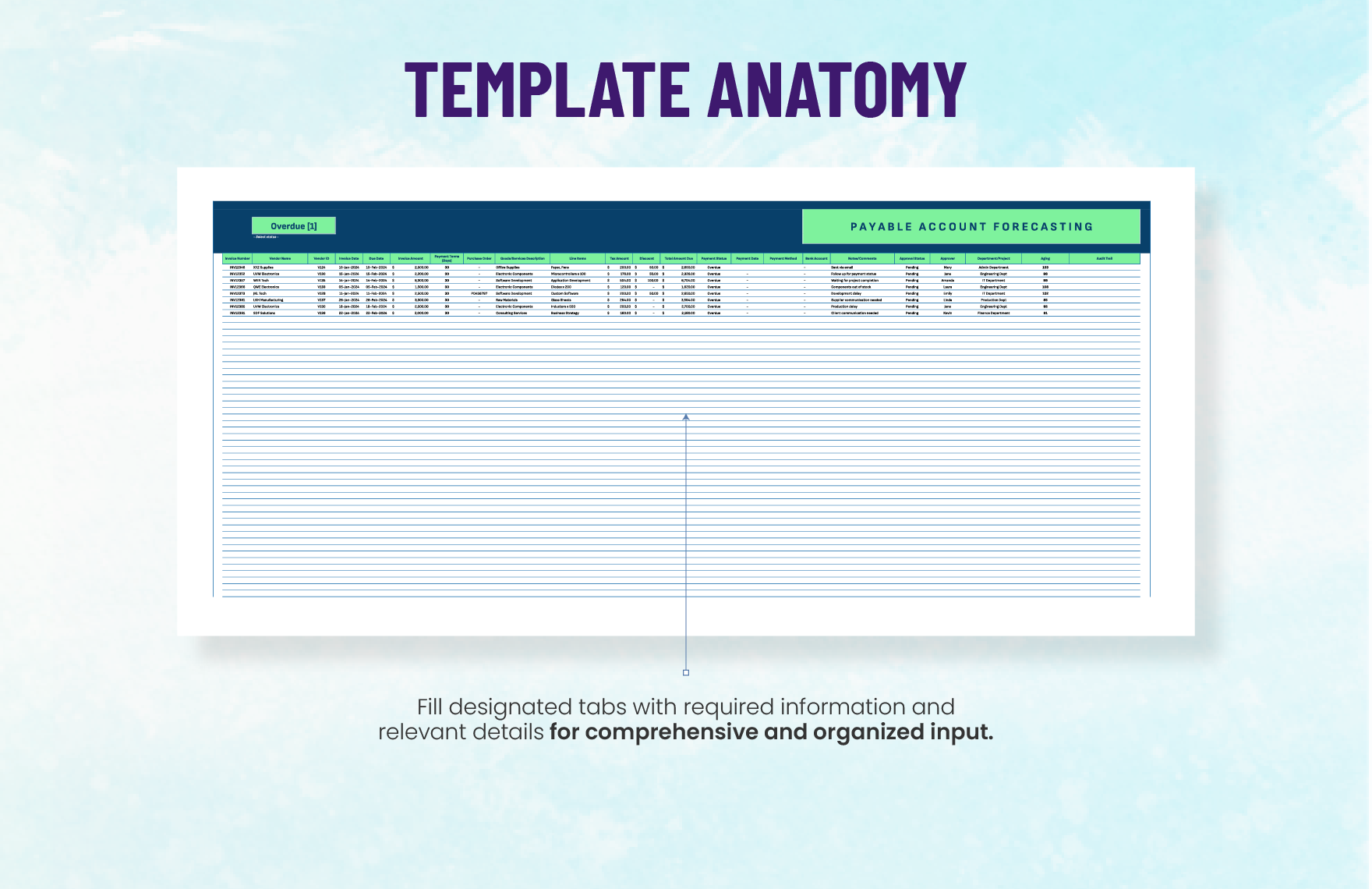 Payable Account Forecasting Template