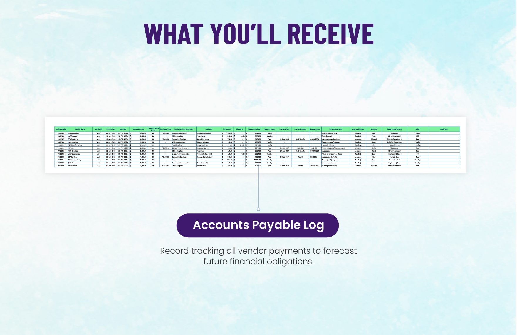 Payable Account Forecasting Template