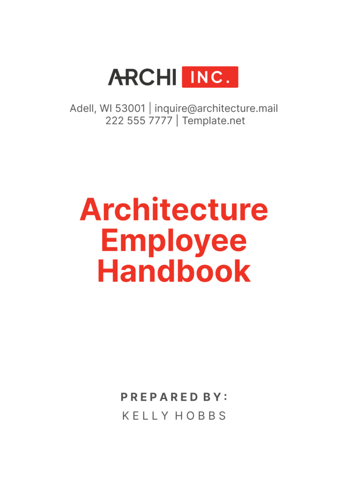 Architecture Employee Handbook Template - Edit Online & Download